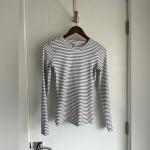 RW&CO. Black and White Striped Long Sleeve Tee